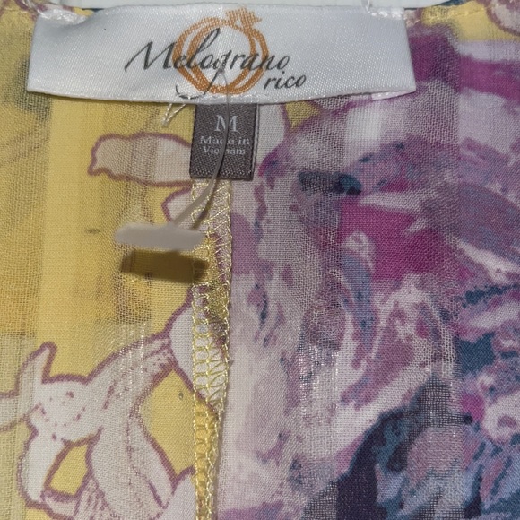 Yellow floral dress ties in the front - Picture 3 of 3